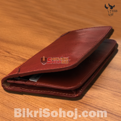 SSB GENUINE LEATHER LONG LEATHER WALLET BIFOLD WALLET BAG